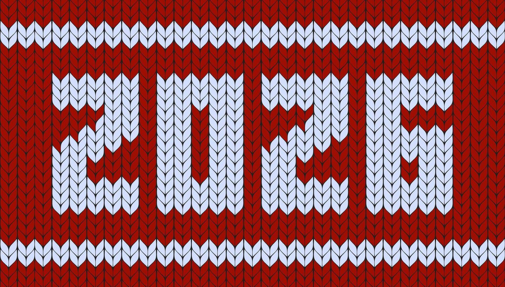 Knitted 2026 number design in traditional winter sweater texture for cozy New Year greeting, holiday card, seasonal decor, warm pattern theme. illustration. vector