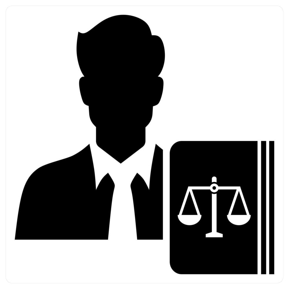 Lawyer icon concept in black color vector