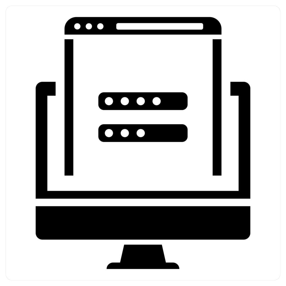 Log In icon concept in black color vector