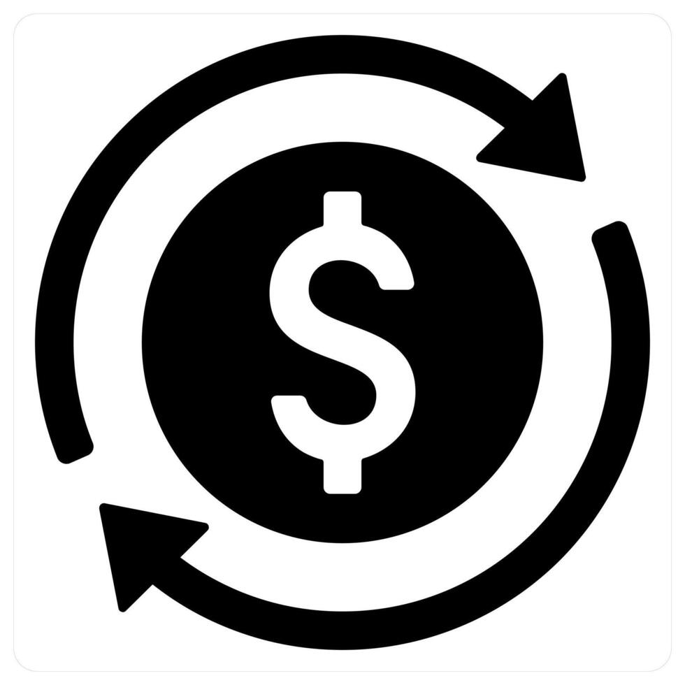 Money Circulation icon concept in black color vector