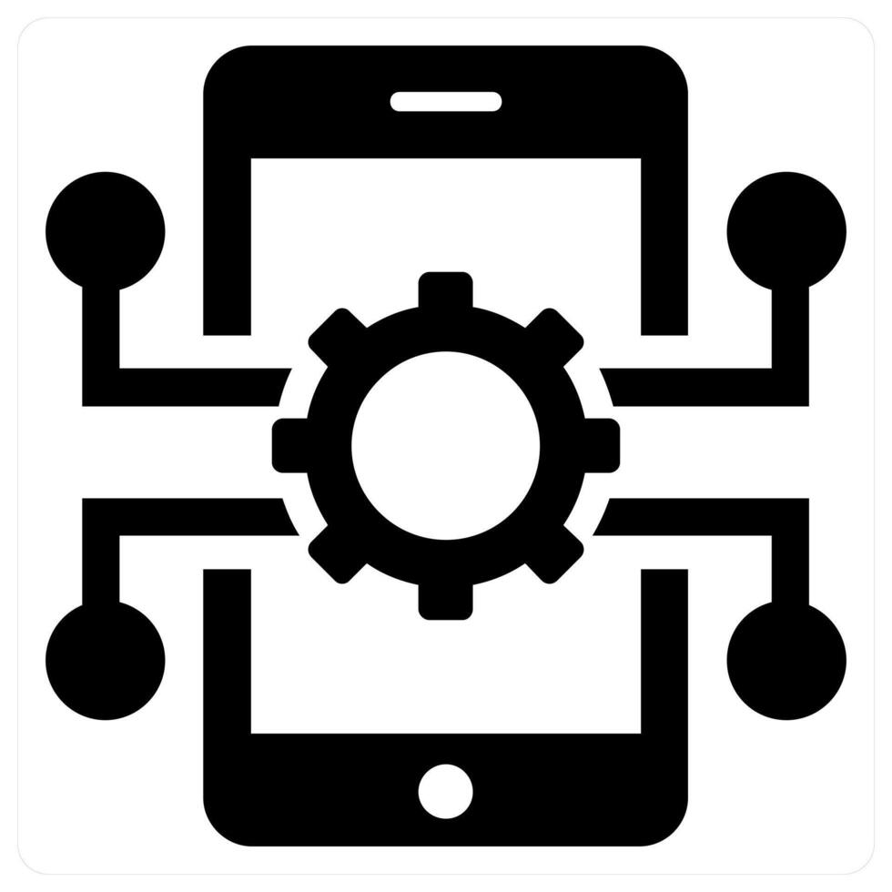 Mobile Technology concept in black color vector