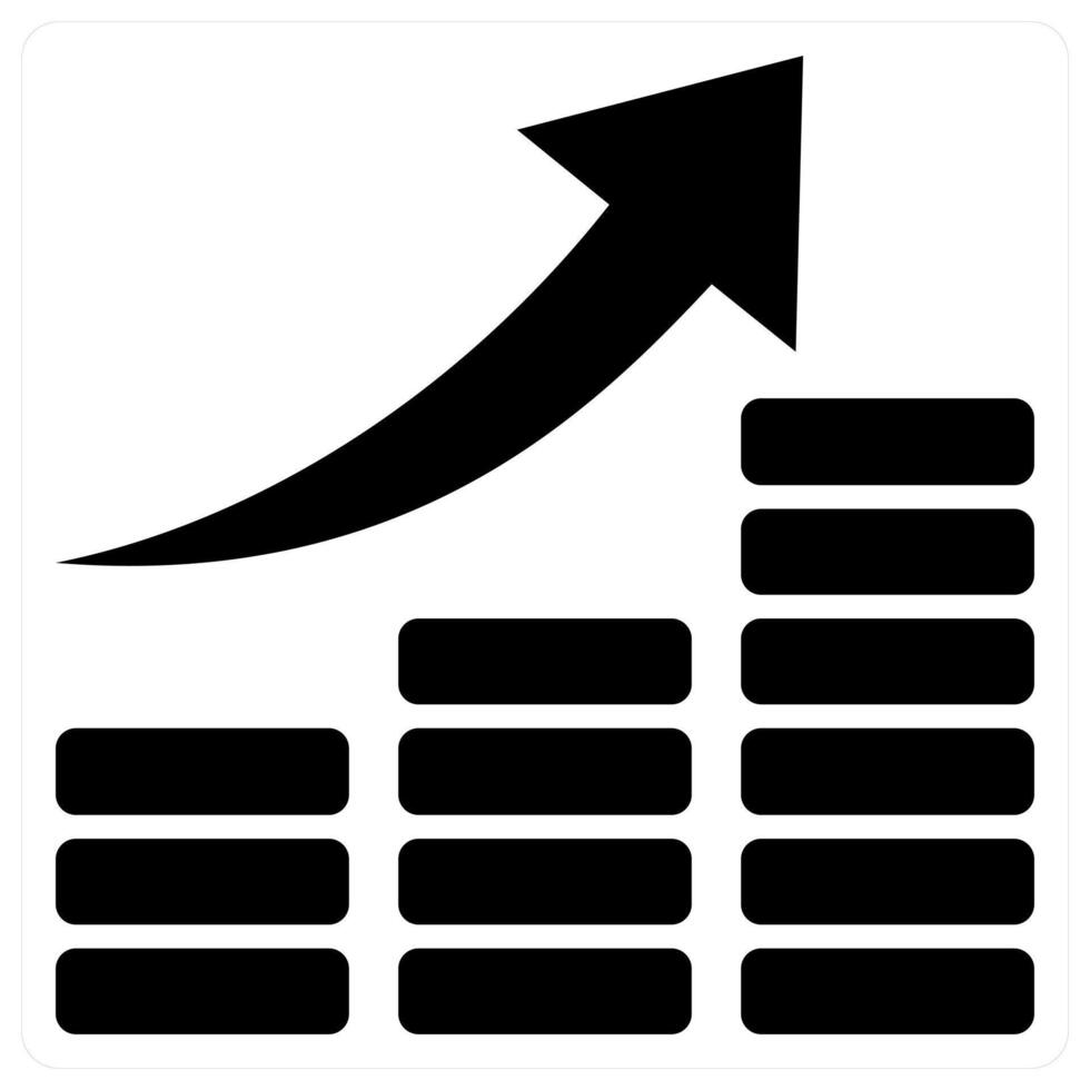 Money Growth icon concept in black color vector