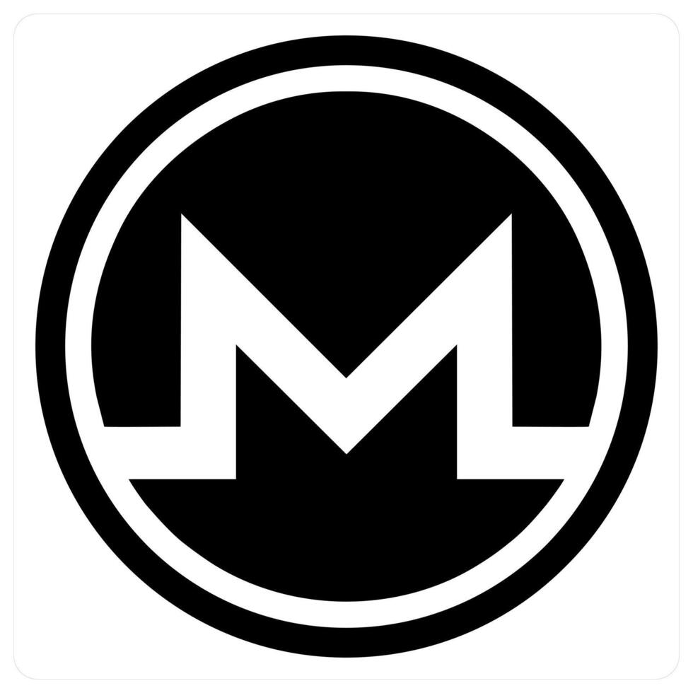 Monero icon concept in black color vector