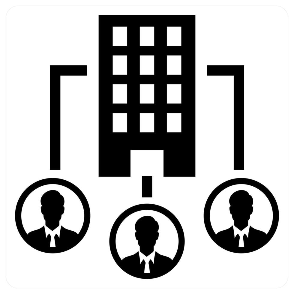 Office Structure icon concept in black color vector