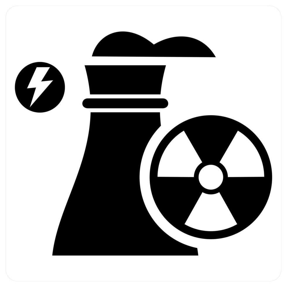 Nuclear Power plant icon concept in black color vector