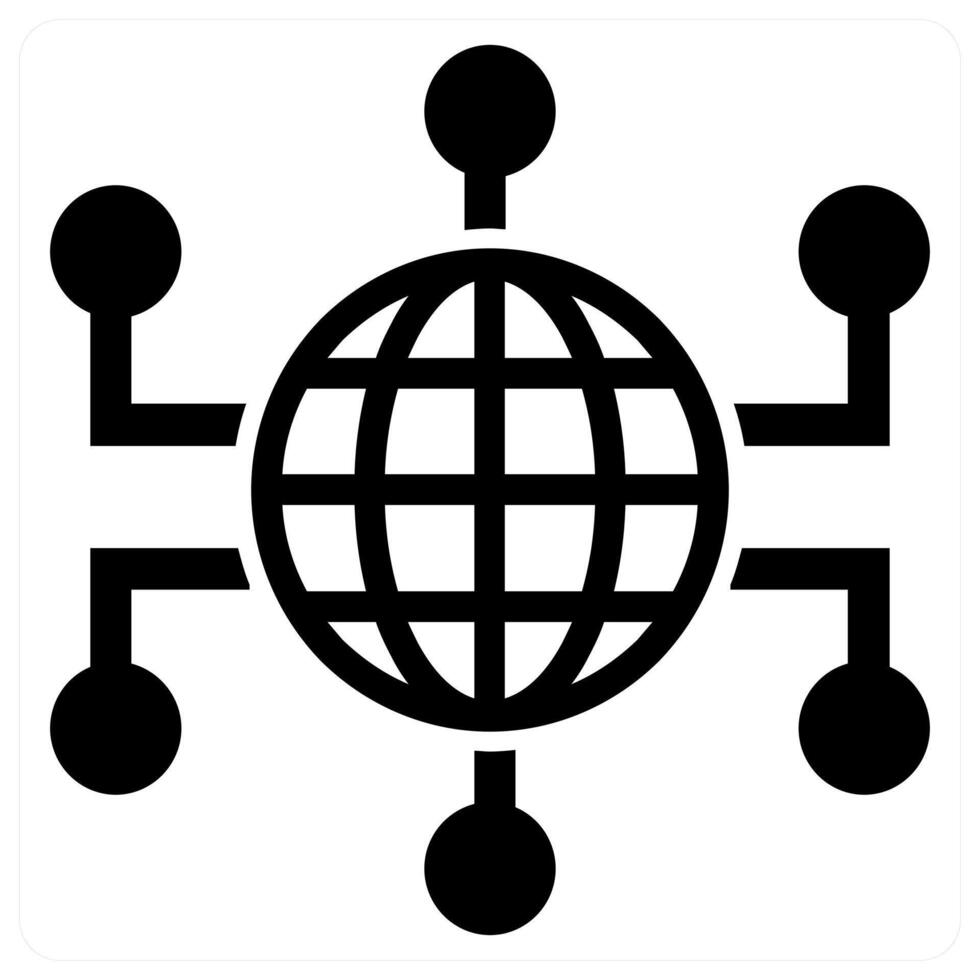 Network Connectivity icon in black color vector