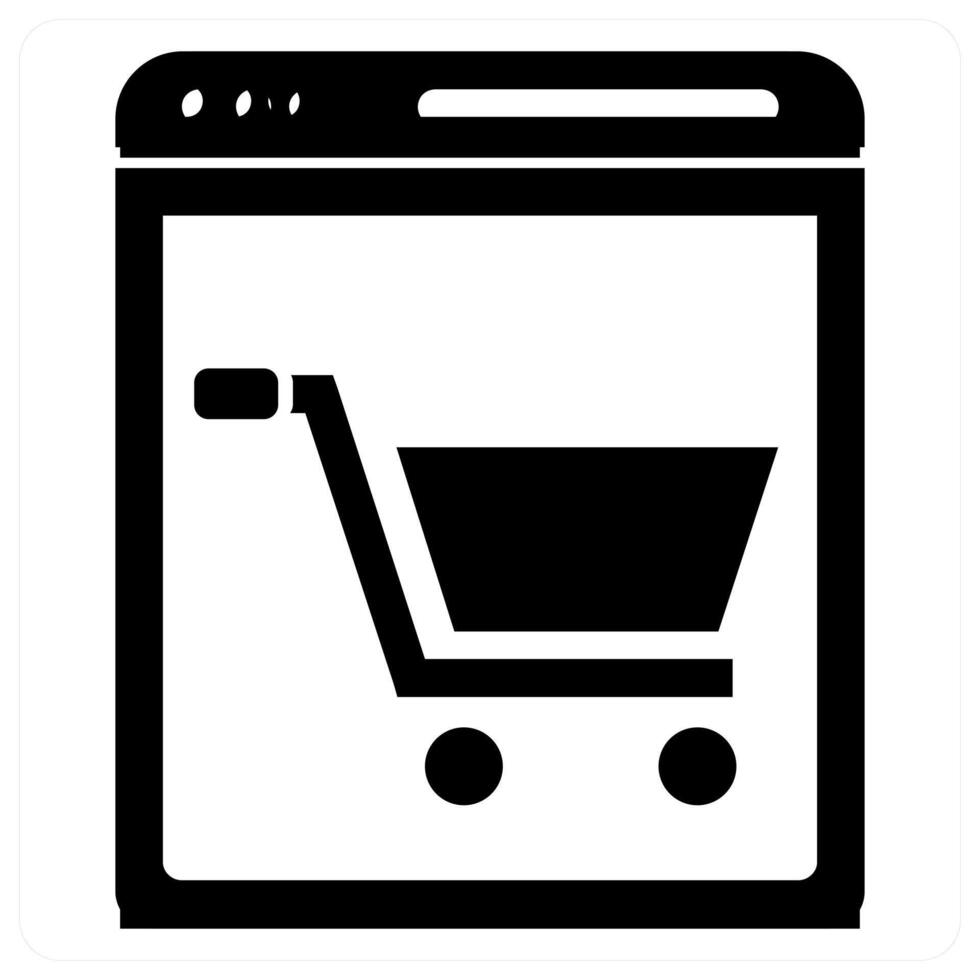 Online Shopping icon in black color vector