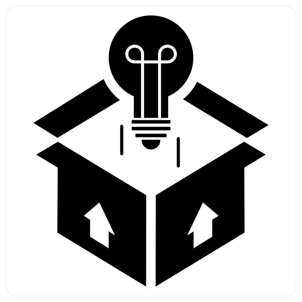 Out of box Idea icon concept in black color vector