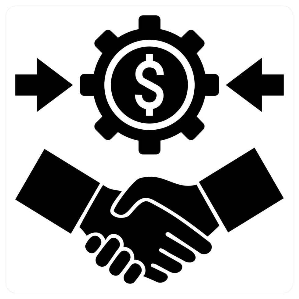 P2P Lending icon concept in black color vector