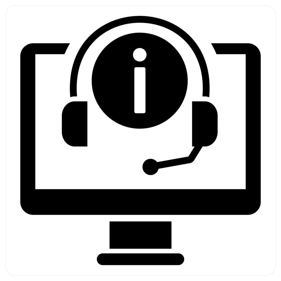 Online Support icon concept in black color vector