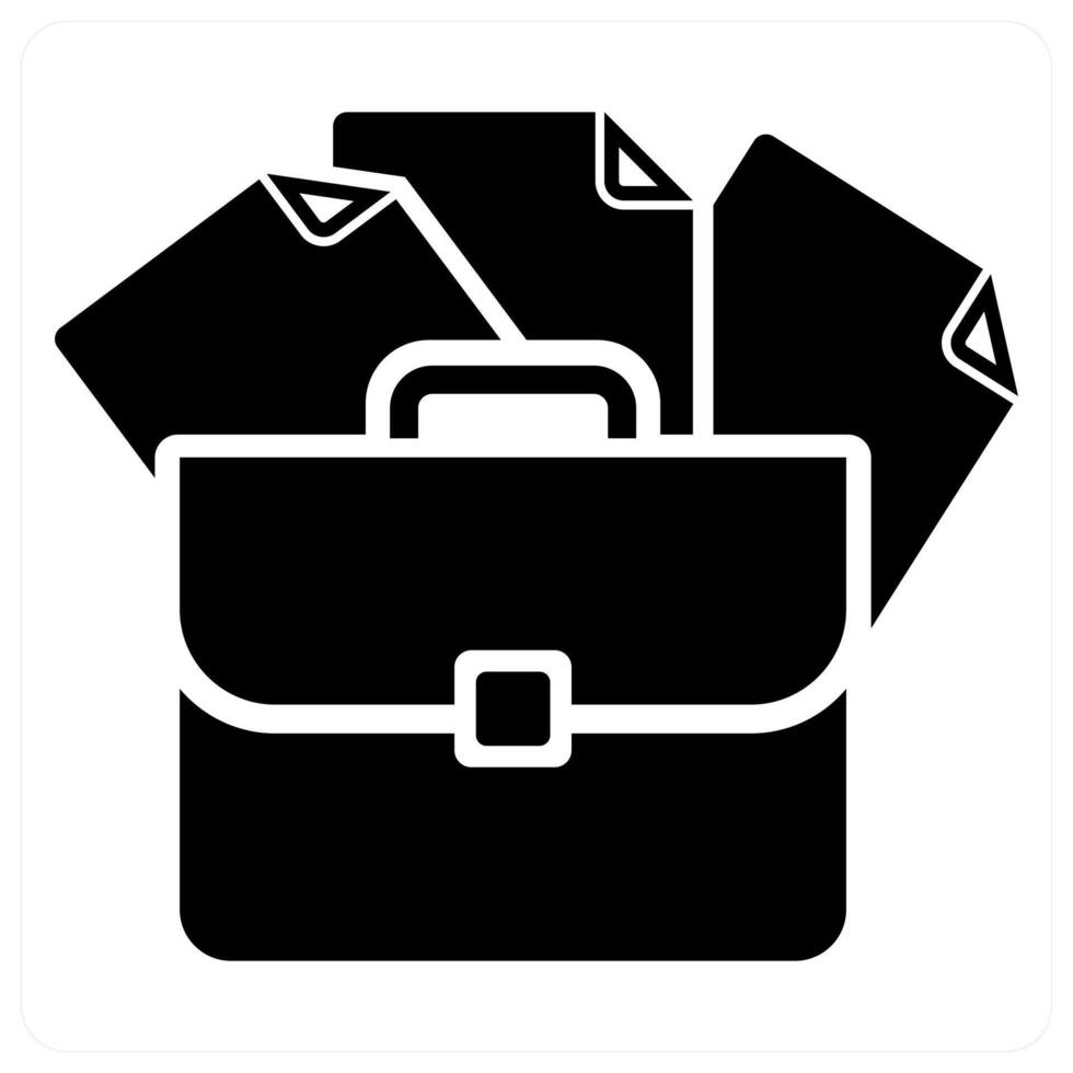 Portfolio icon in black color vector