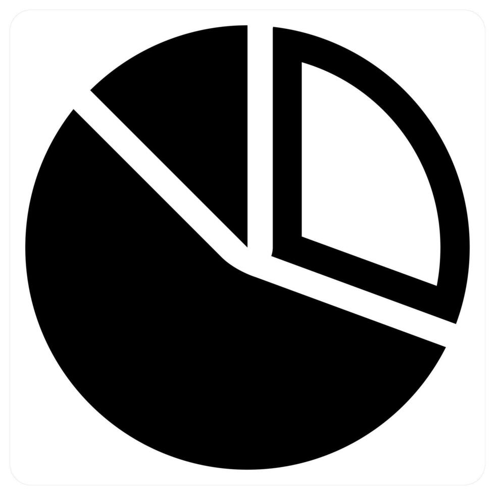 Pie Chart icon concept in black color vector