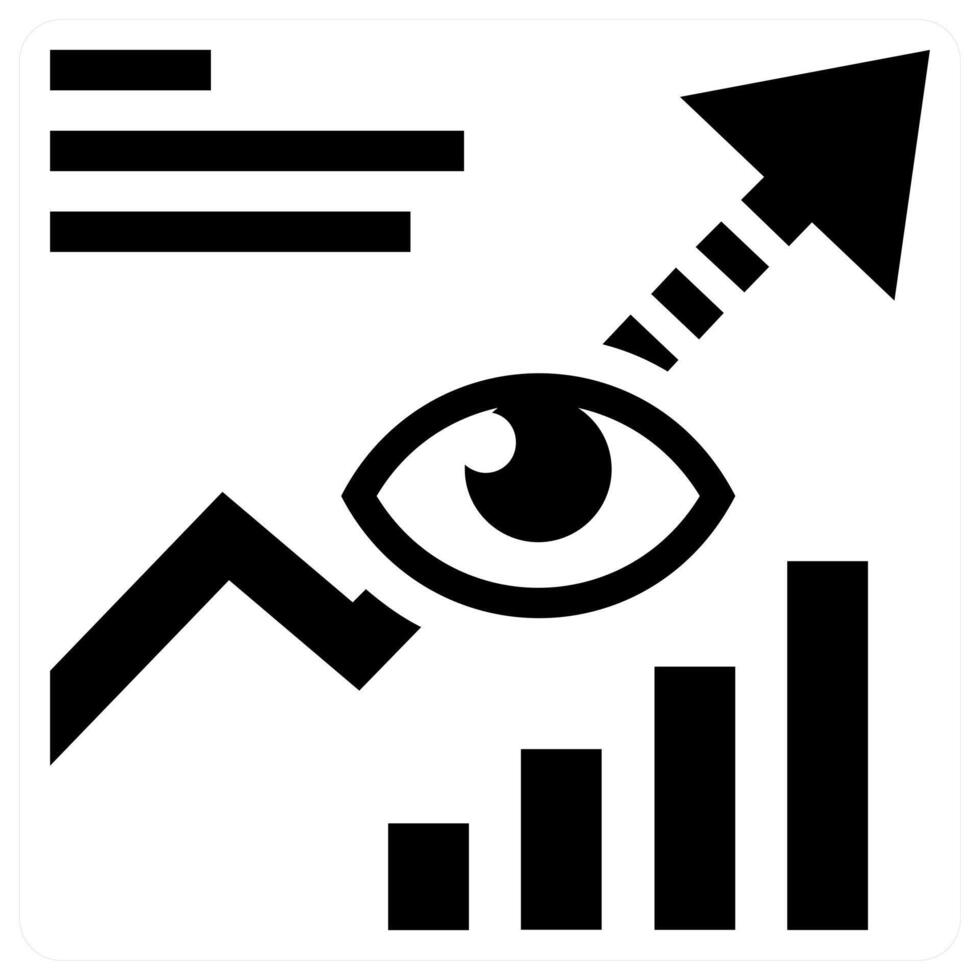 Prediction and analysis icon concept in black color vector