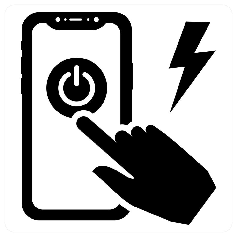 Power Button icon concept in black color vector