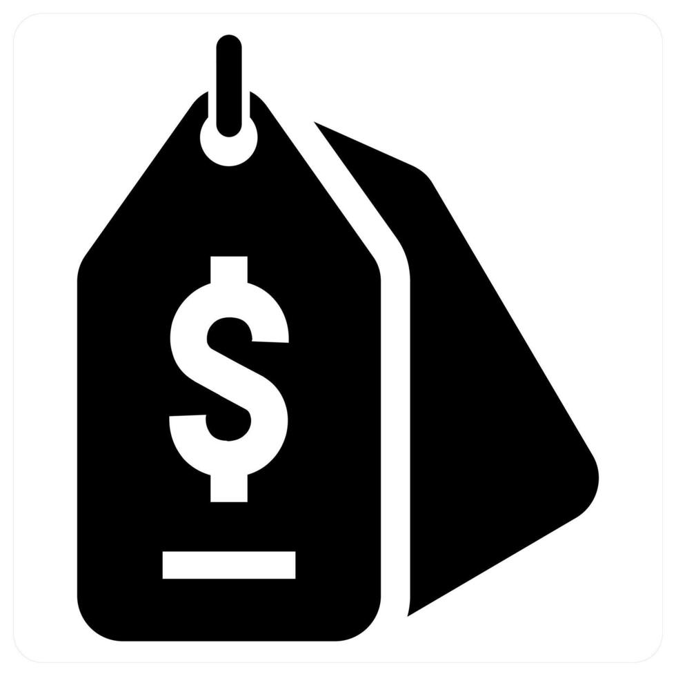 Price Tag icon concept in black color vector