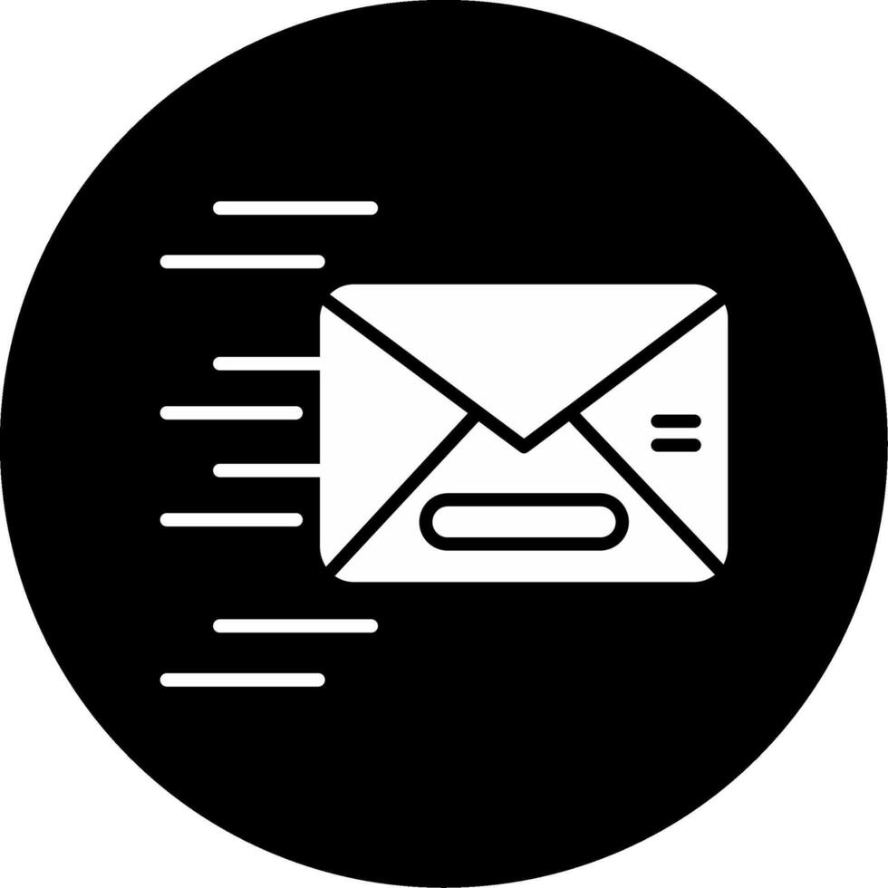 High Speed Email Delivery Glyph Circle Inverted vector