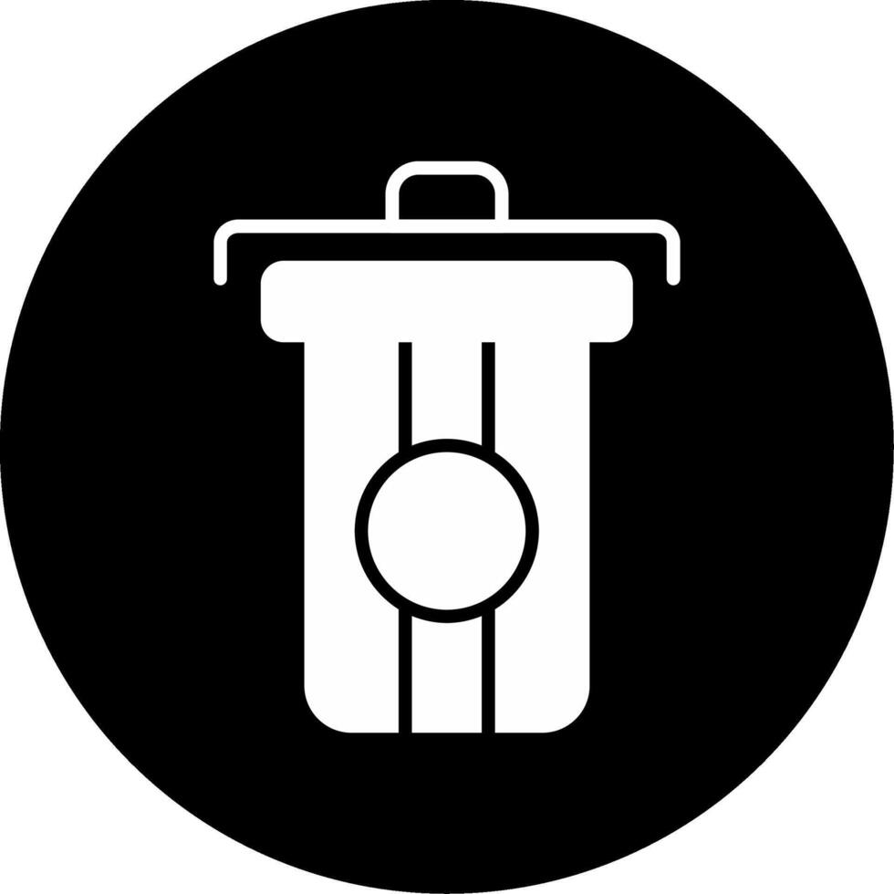 Deleted Email Folder Glyph Circle Inverted vector