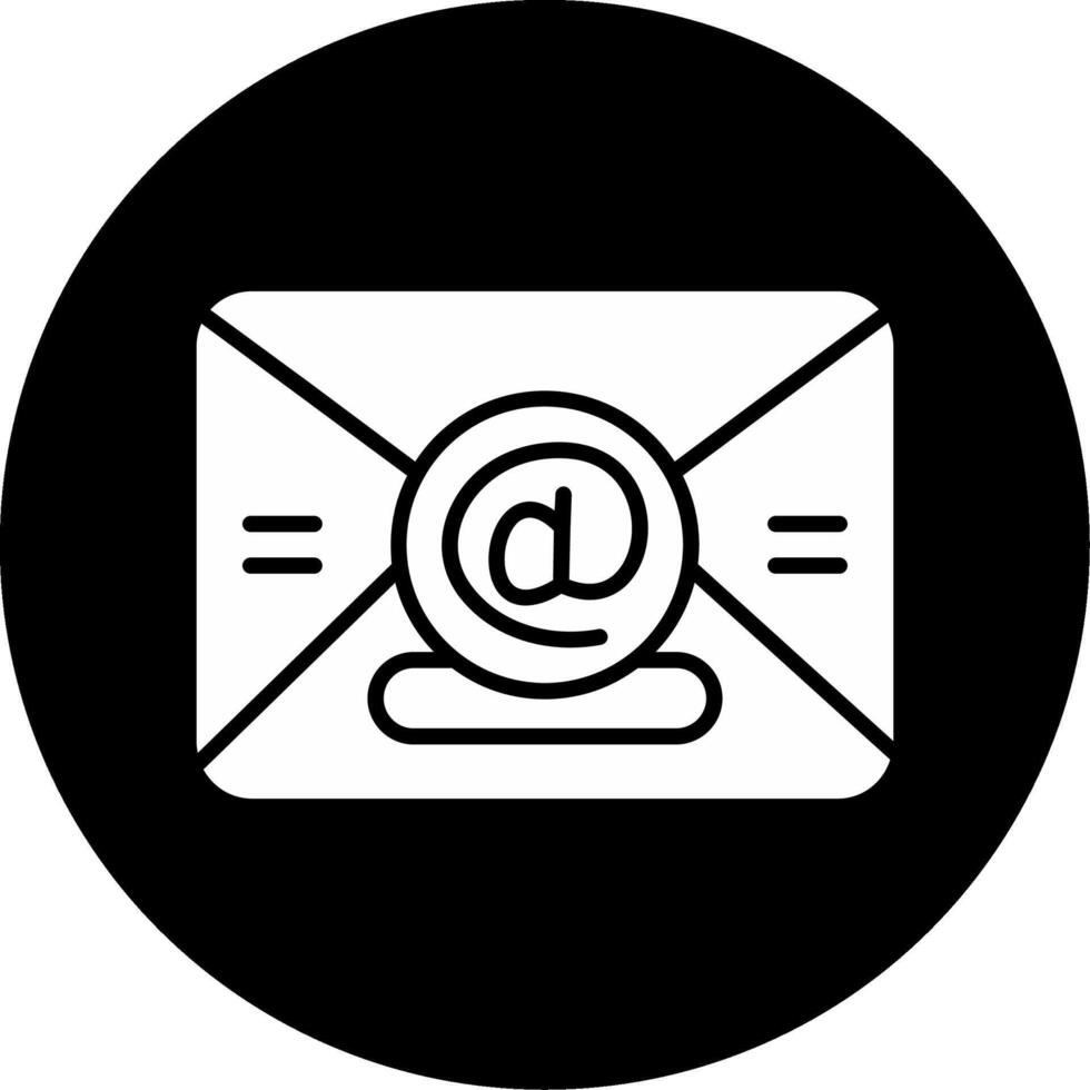 General Email Inbox Glyph Circle Inverted vector