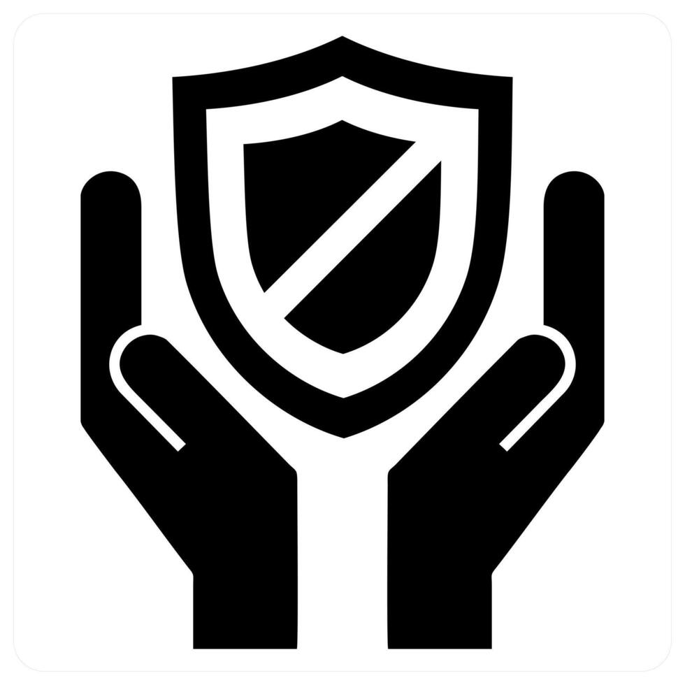 Protection concept in black color vector
