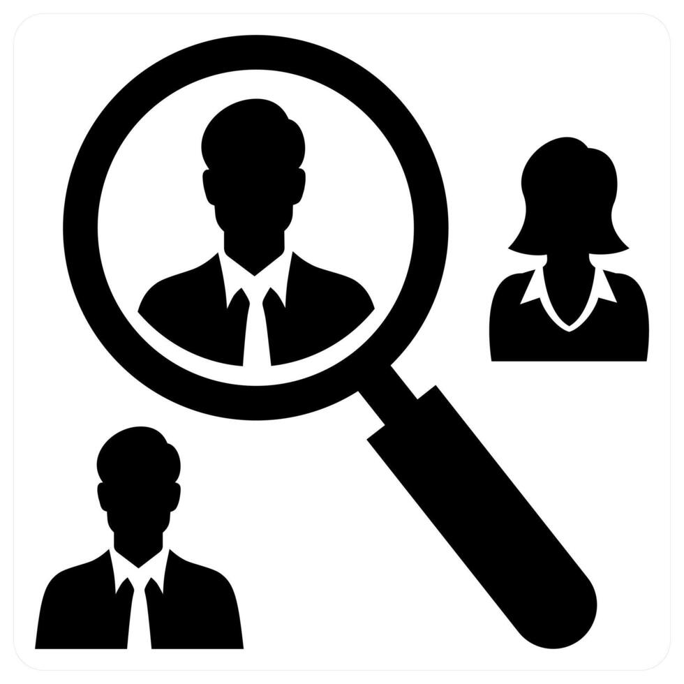 Recruitment icon concept in black color vector