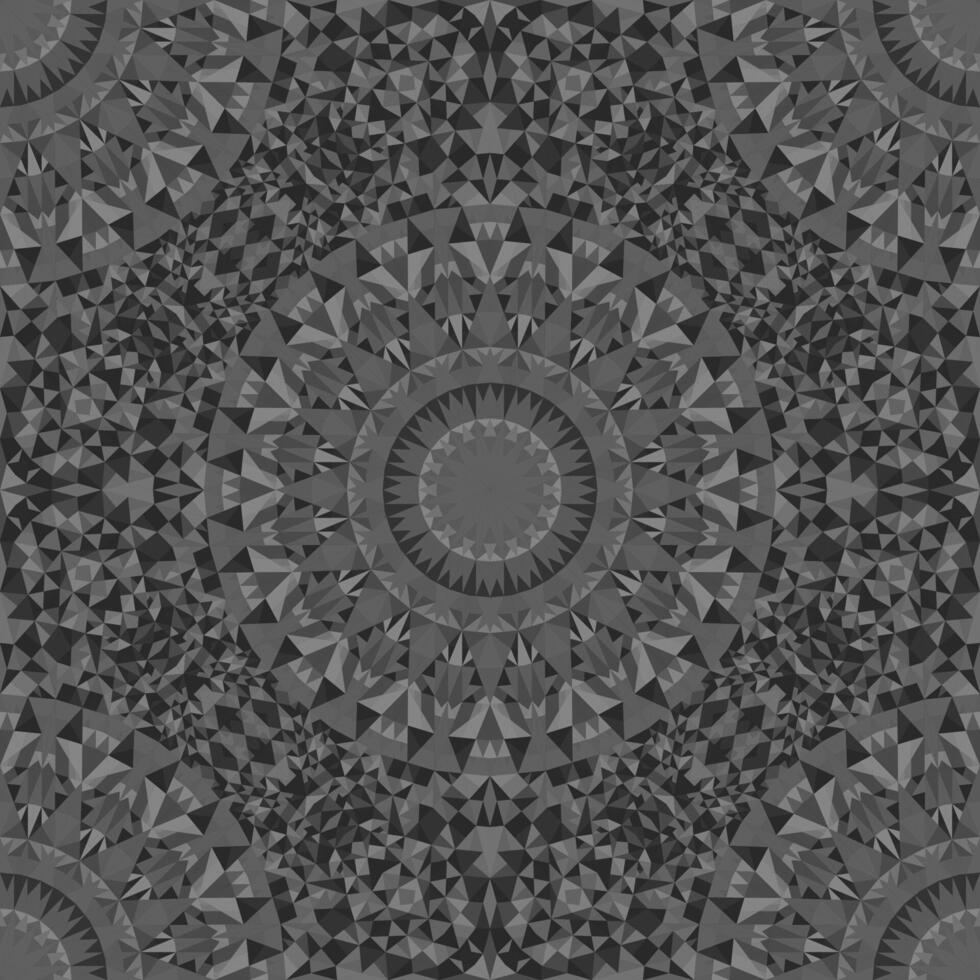 Oriental grey abstract seamless polygonal mandala pattern background vector