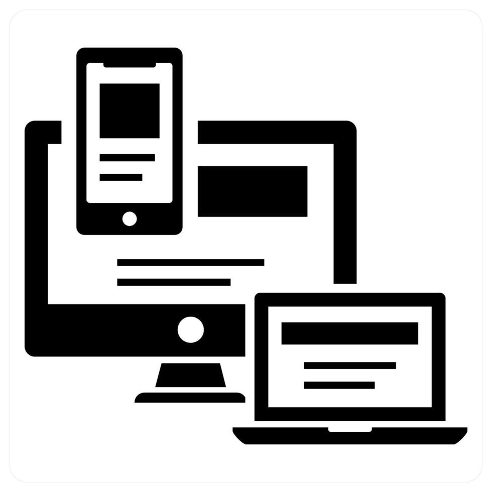 Responsive and mobile icon concept in black color vector