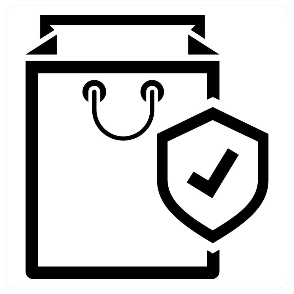 Safe Shopping icon concept in black color vector