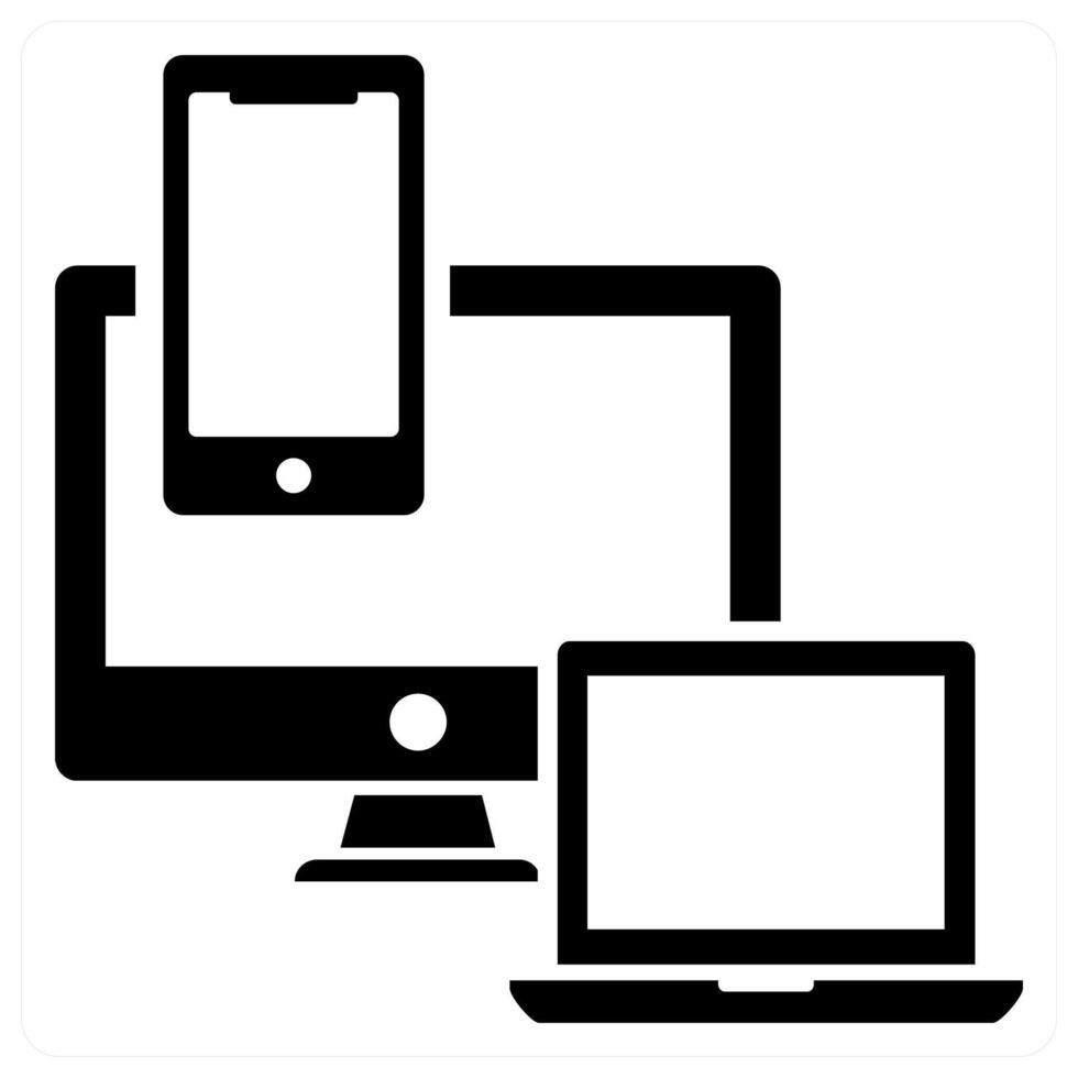 Responsive icon in black color vector