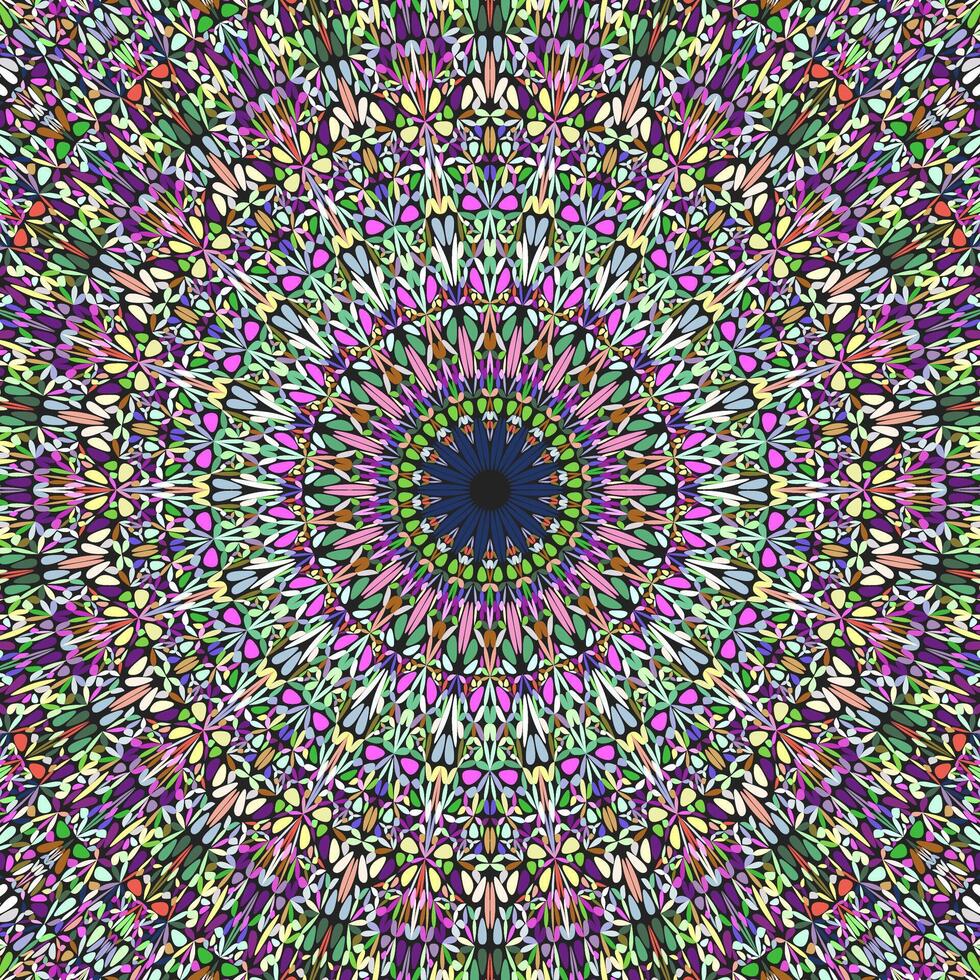 Psychedelic dynamic abstract round ornament mandala background vector