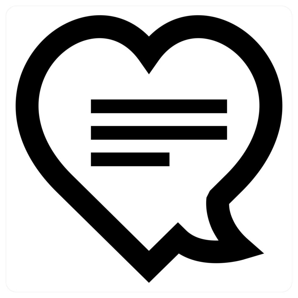 Romantic Chat icon concept in black color vector