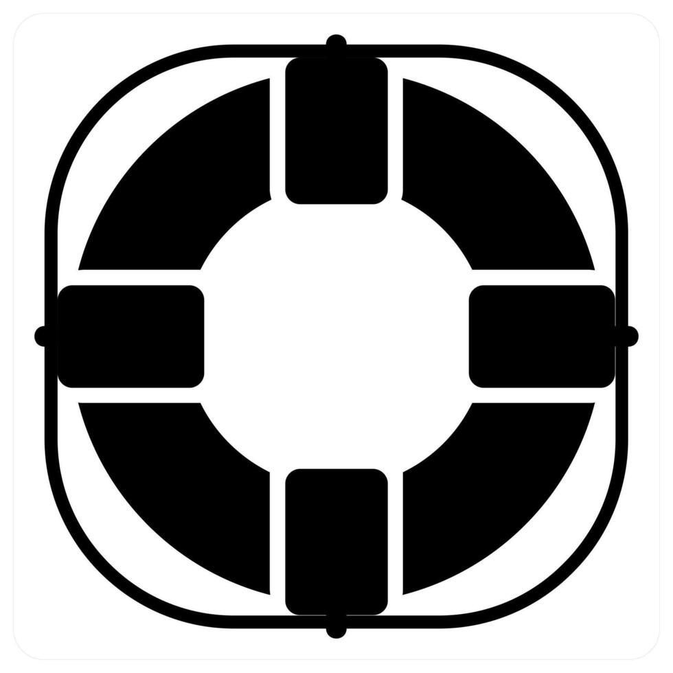 Security and life saver icon concept in black color vector