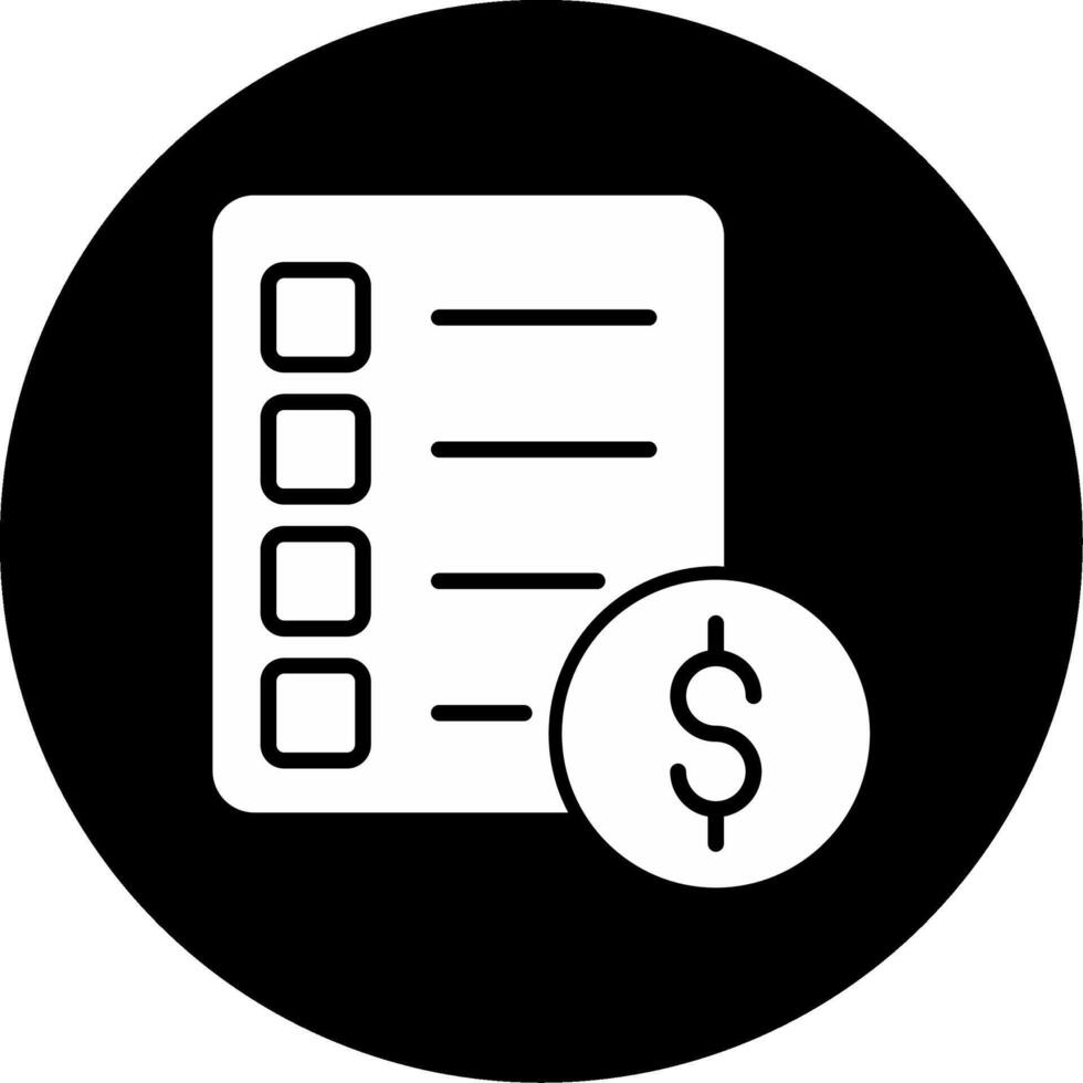 Upcoming Payment Notification Glyph Circle Inverted vector