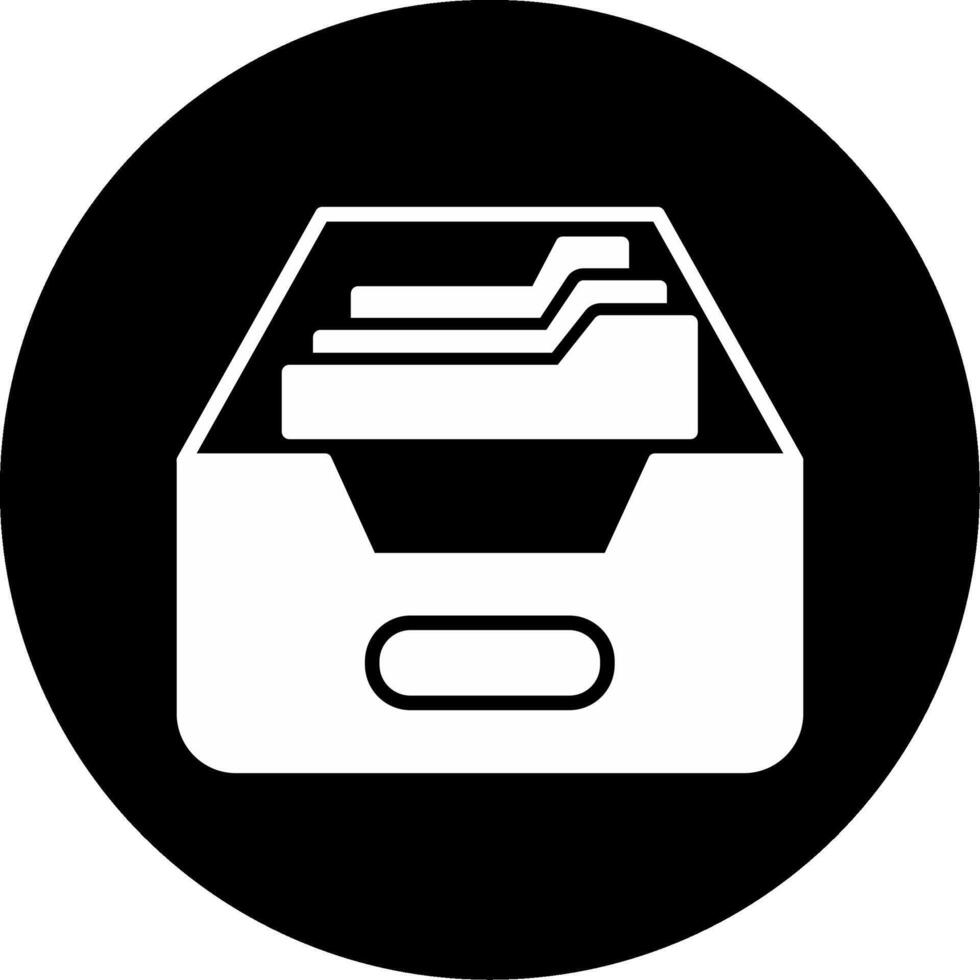 Archive Message Folder Glyph Circle Inverted vector