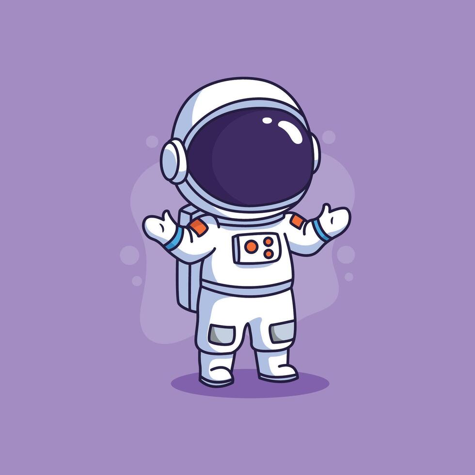 Cartoon astronaut with cheerful expression vector