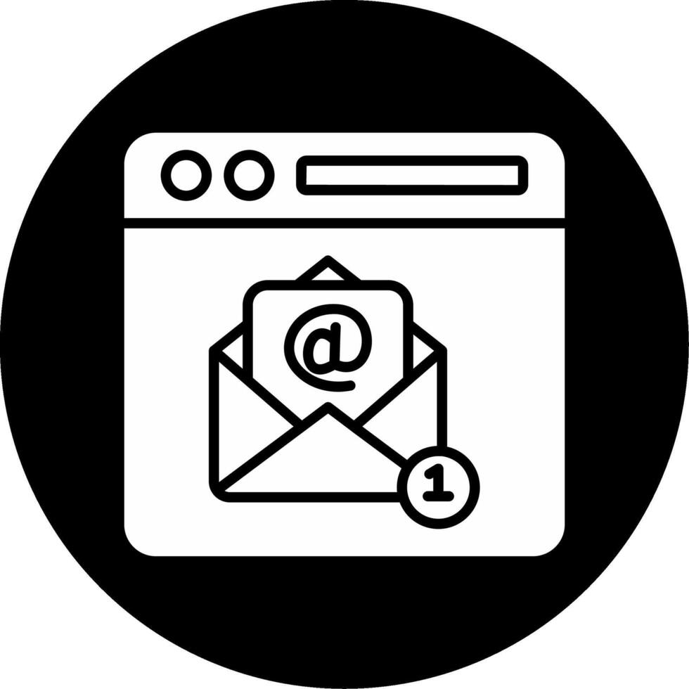 Email Server Connection Glyph Circle Inverted vector