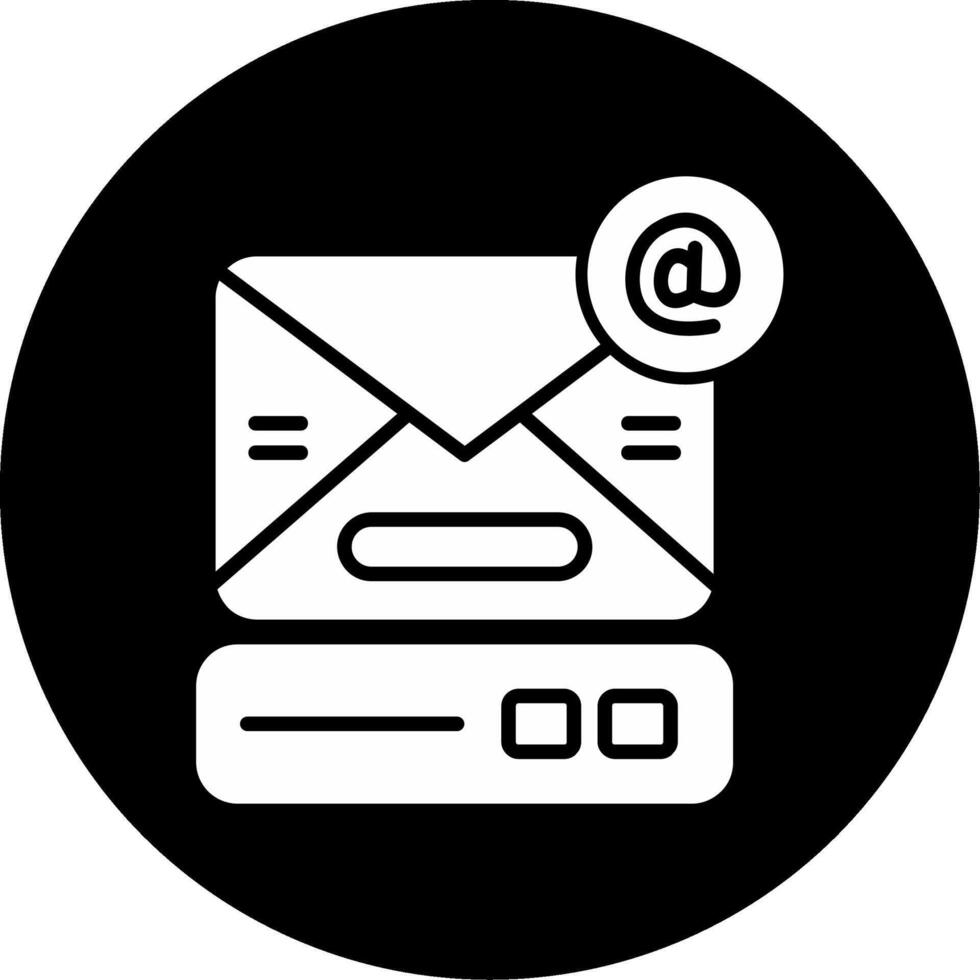 Secure Communication Email Glyph Circle Inverted vector