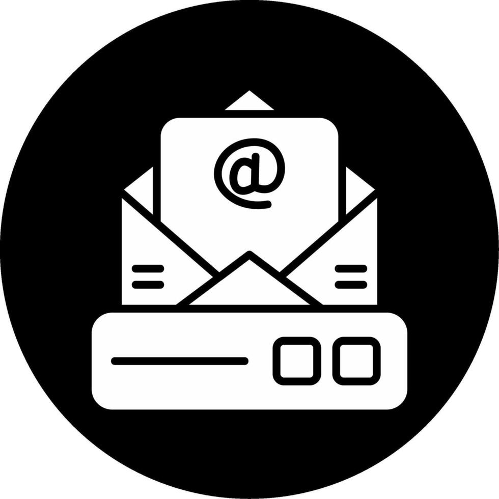 Encrypted Email Message Glyph Circle Inverted vector