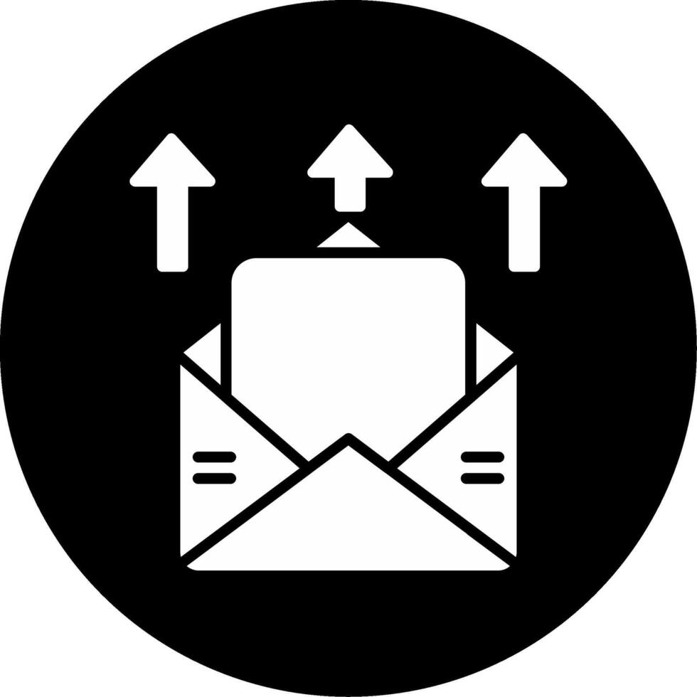 Email Marketing Campaign Glyph Circle Inverted vector