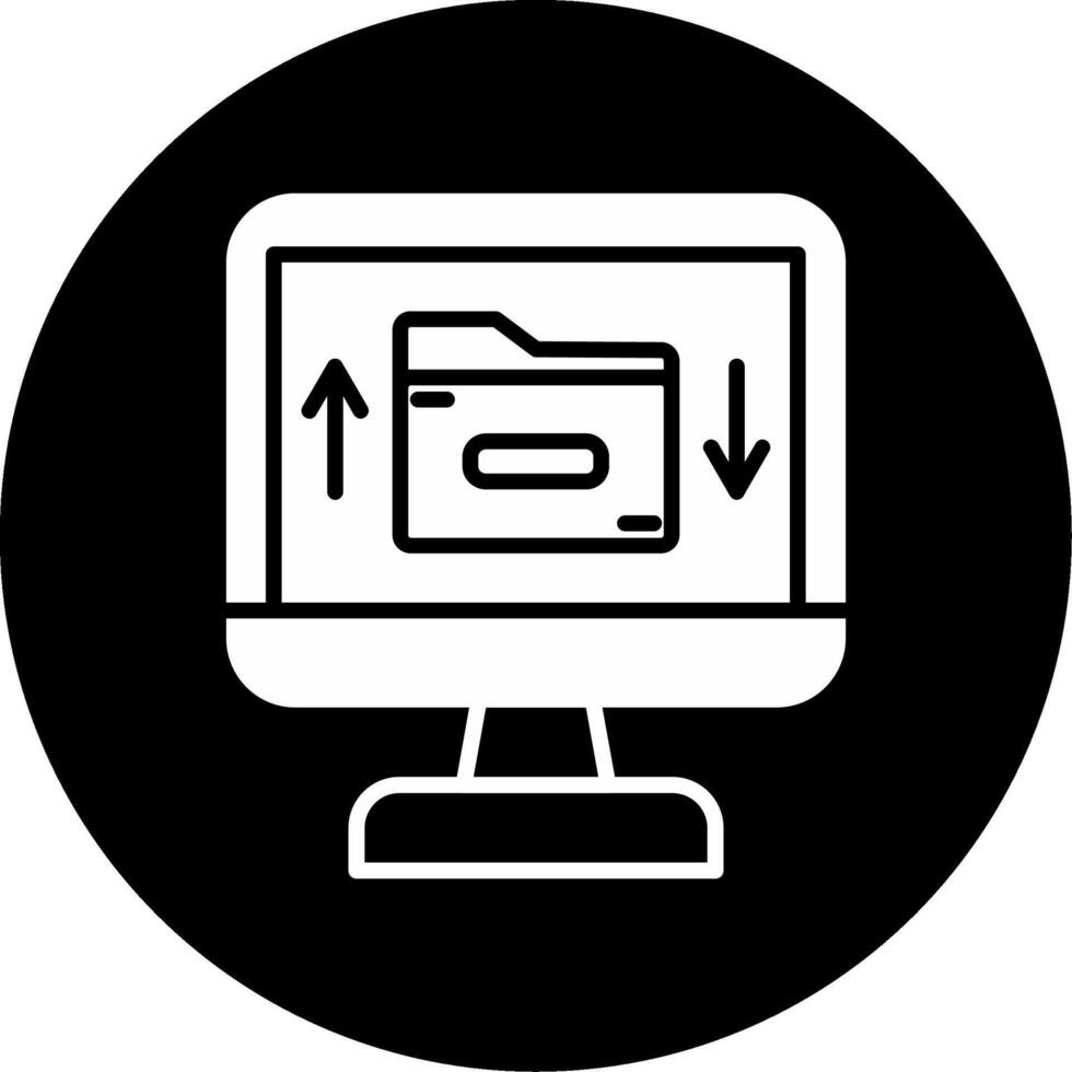 Temporary Service Outage Alert Glyph Circle Inverted vector