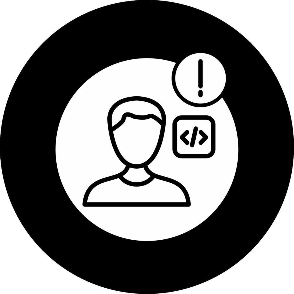 Bug Fix Deployment Notification Glyph Circle Inverted vector