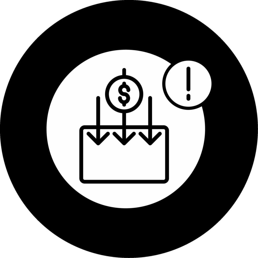 Salary Deposit Confirmation Glyph Circle Inverted vector