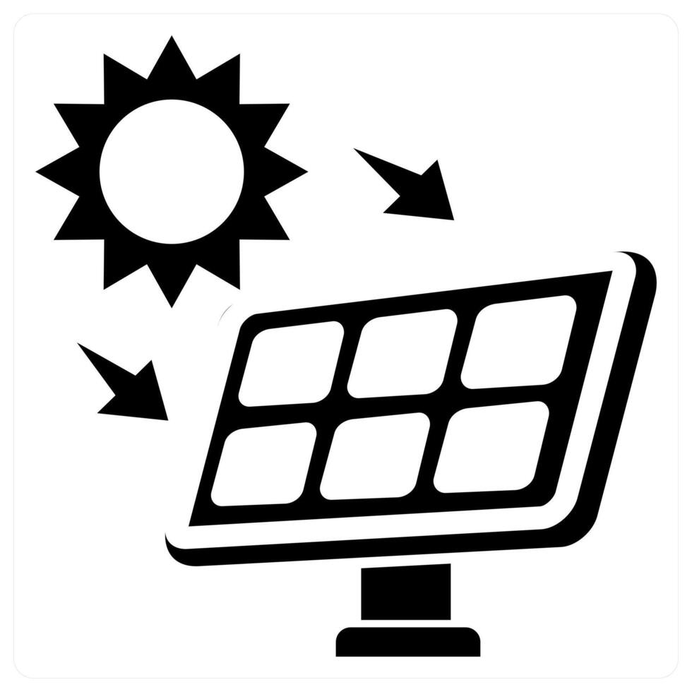 Solar power icon concept in black color vector