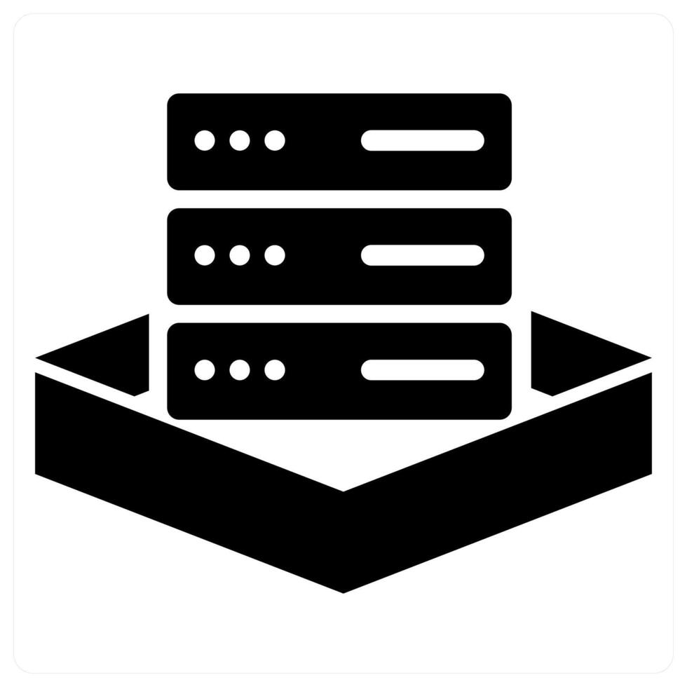 Server concept in black color vector