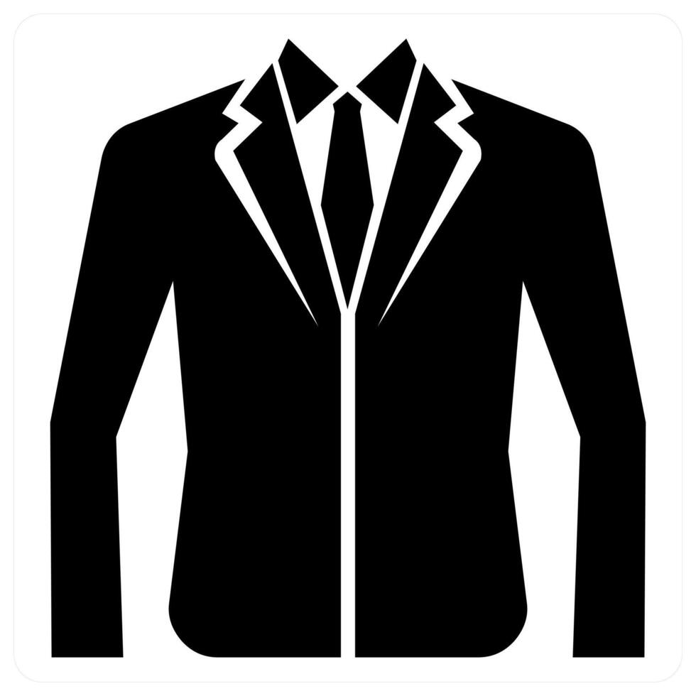 Suit icon concept in black color vector