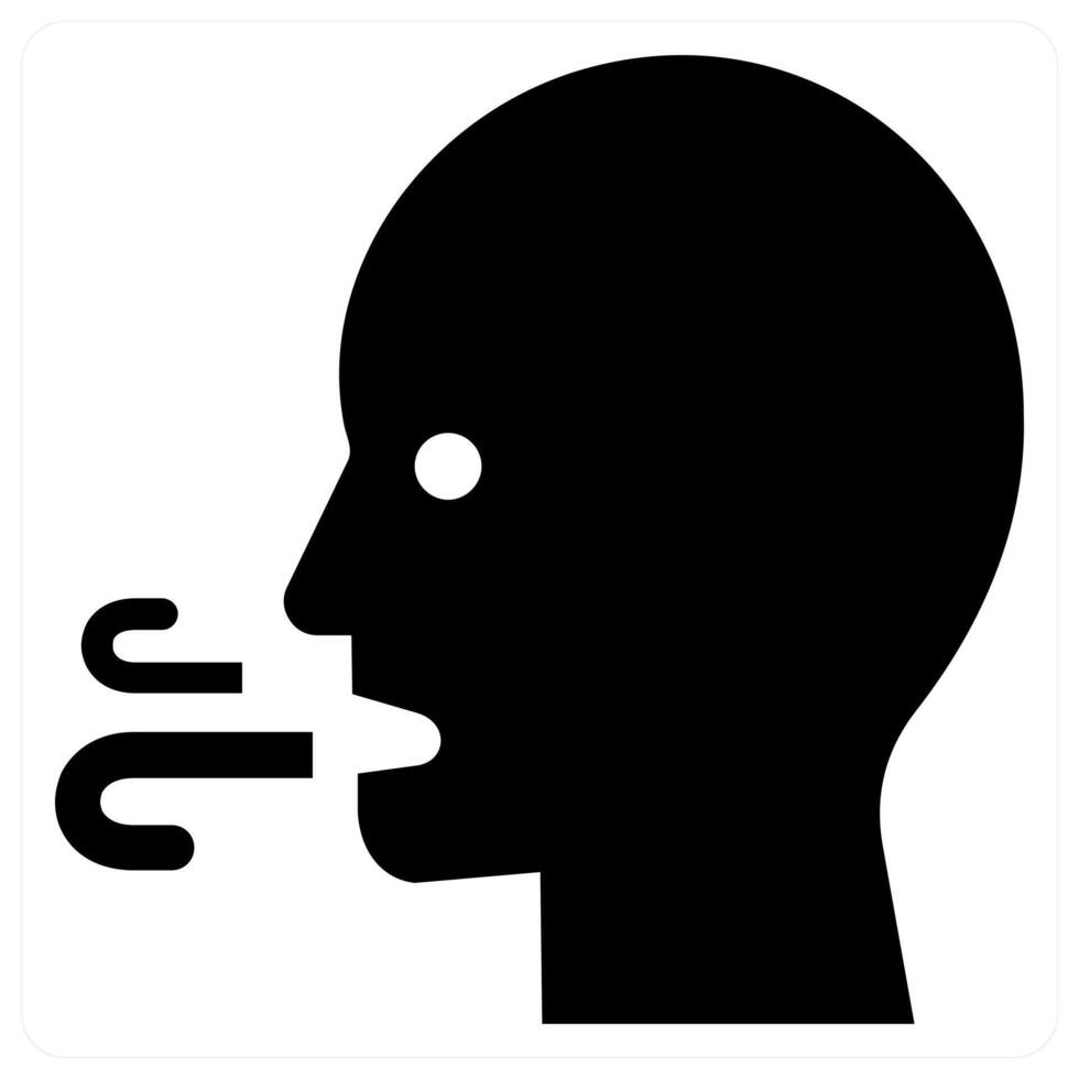 Stinky Mouth icon concept in black color vector