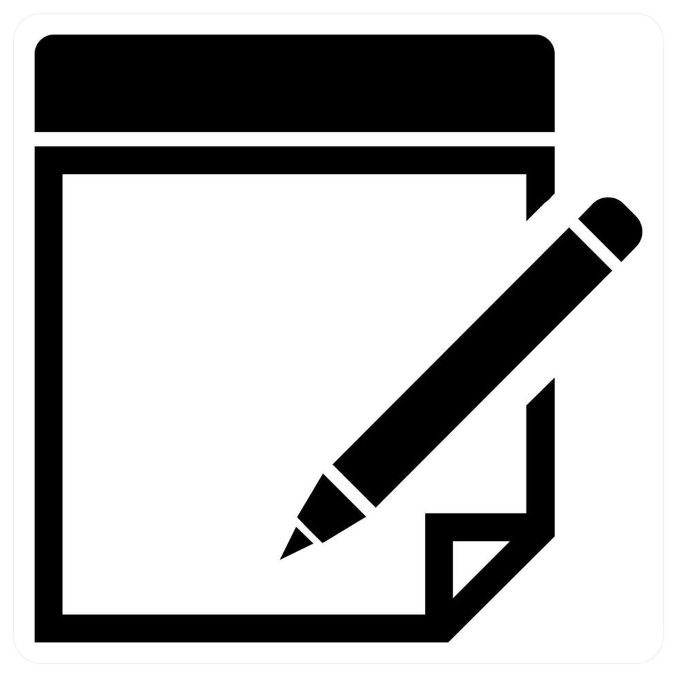 Sticky Notes icon concept in black color vector