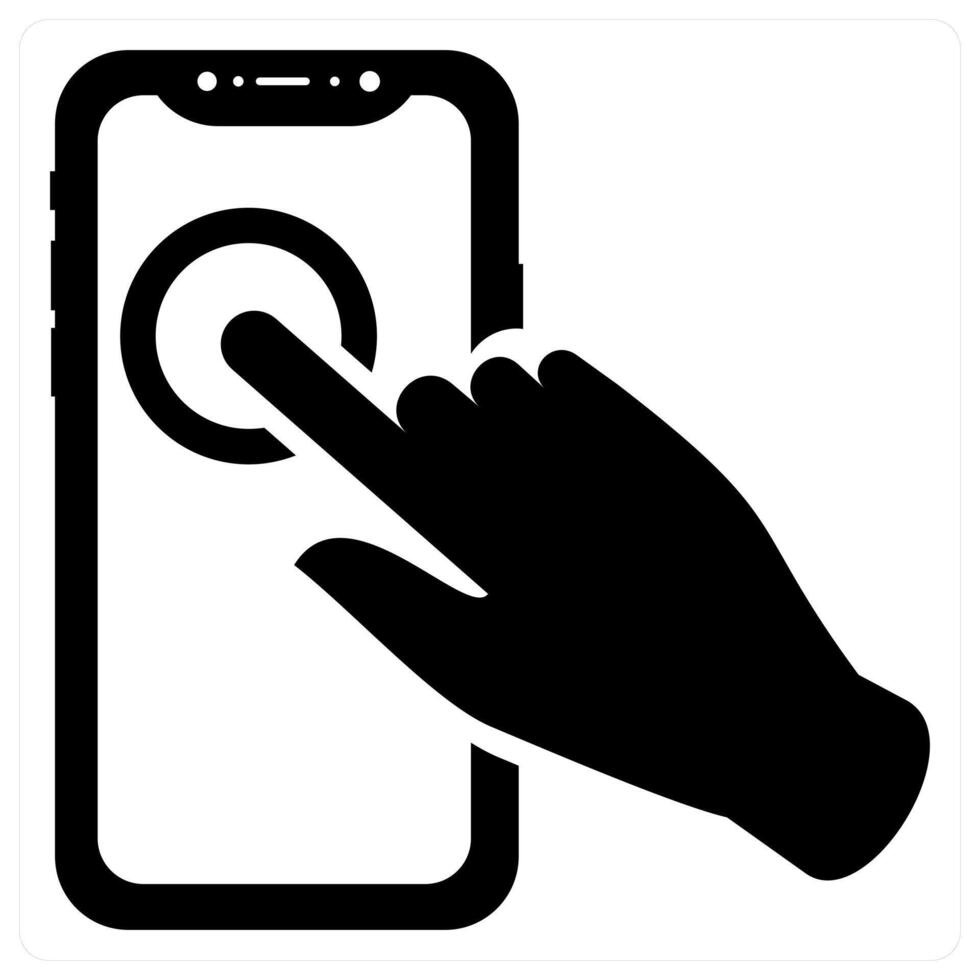 Touch Screen icon concept in black color vector