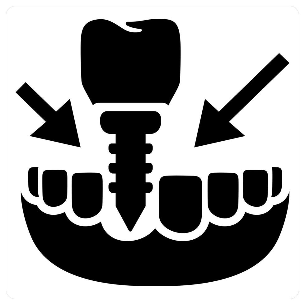 Tooth Transplantation icon concept in black color vector