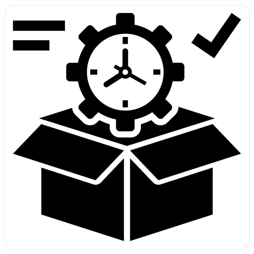 Timed Delivery icon concept in black color vector
