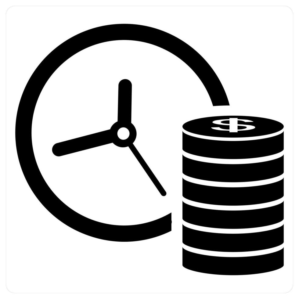 Timed Payment icon concept in black color vector